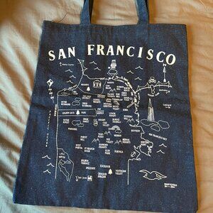 Brand New Maptote San Francisco Denim Canvas Tote Bag